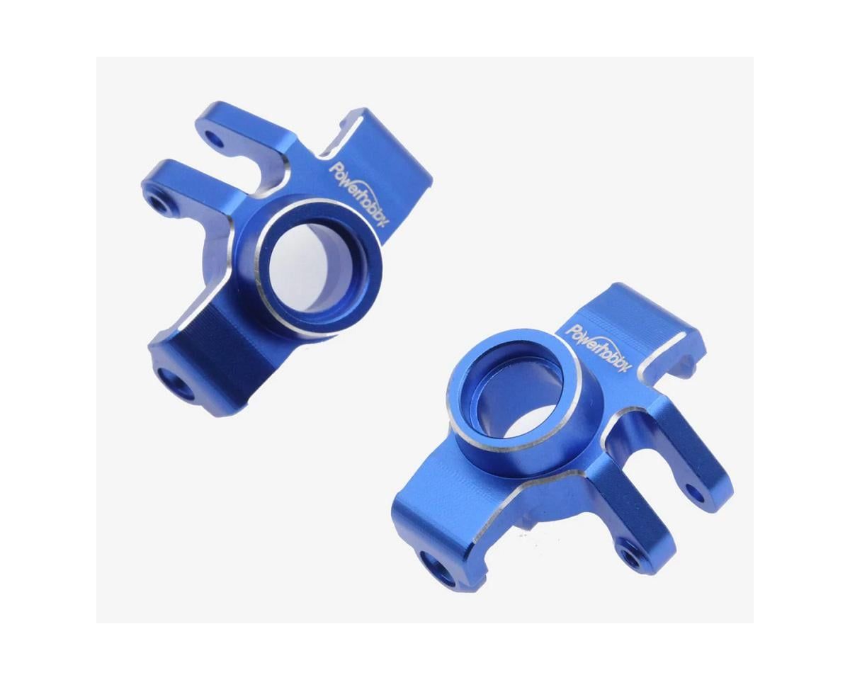 phb6568blue POWERHOBBY ALUMINUM FRONT STEERING KNUCKLES BLUE ARRMA GROM