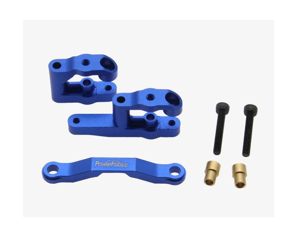 phb6566blue POWERHOBBY ALUMINUM STEERING SET BLUE ARRMA GROM