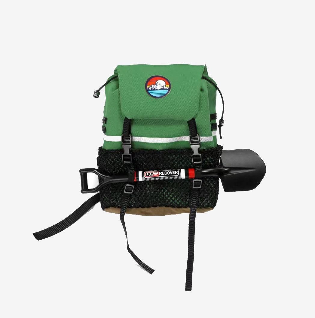 PHB6544Green POWERHOBBY BAG W METAL SHOVEL DECORATION 1/10 ROCK CRAWLER ACCESSORIES GREEN