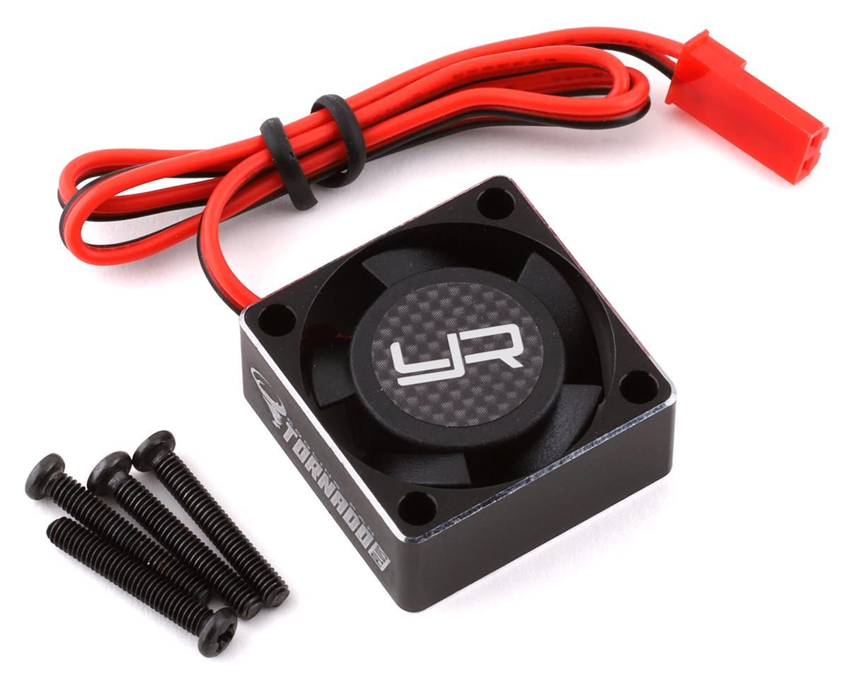 YA-0471BK Yeah Racing 25x25x10mm Aluminum Case Tornado Plus High Speed Cooling Fan (Black)