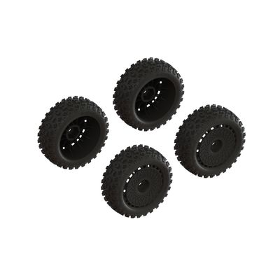 ARRMA dBoots '2-HO' Tire Set Glued (Black) (2 Pairs)