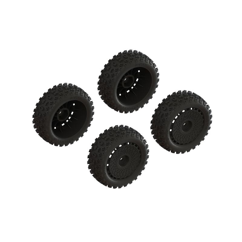 ARRMA dBoots '2-HO' Tire Set Glued (Black) (2 Pairs)