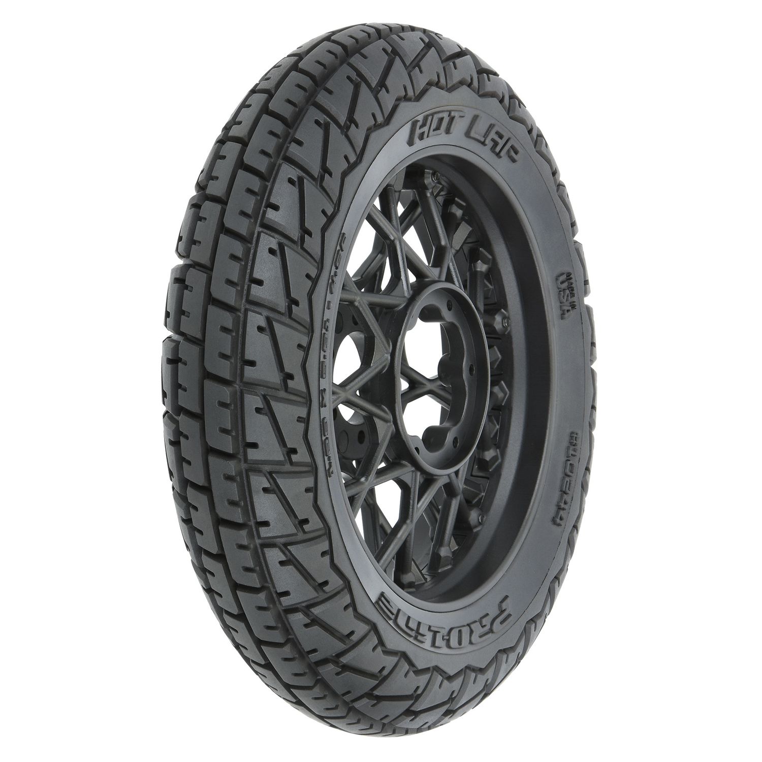 PRO1024410 Hot Lap S3 Motorcycle Front Tire Mounted on Black Supermoto Wheel for Promoto-MX Front