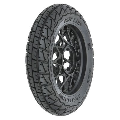 PRO1024410 Hot Lap S3 Motorcycle Front Tire Mounted on Black Supermoto Wheel for Promoto-MX Front