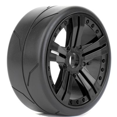 PHB1105CBUSGB Powerhobby 1/8 GT Quicker Belted Mounted Tires 17mm - Ultra  Soft Compound