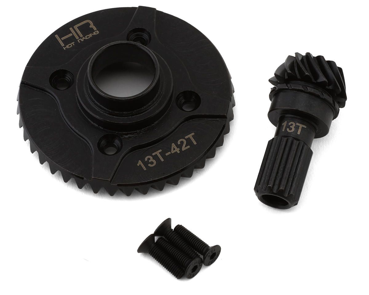 SXMX9432TR Hot Racing Steel Helical Differential Ring &amp; Pinion Gear for Traxxas X-Max/XRT (Rear) (42T/13T)