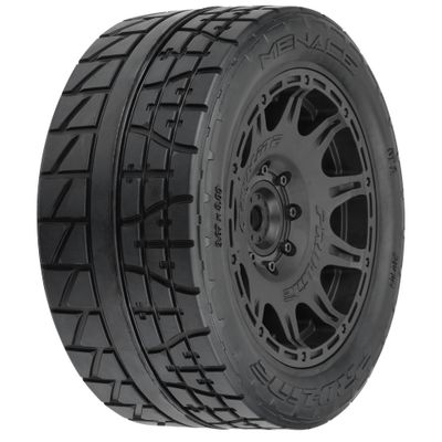 PRO1020511 Menace HP 5.7 inches Street BELTED Tires Mounted on Raid Black 8x48 Removable 24mm Hex