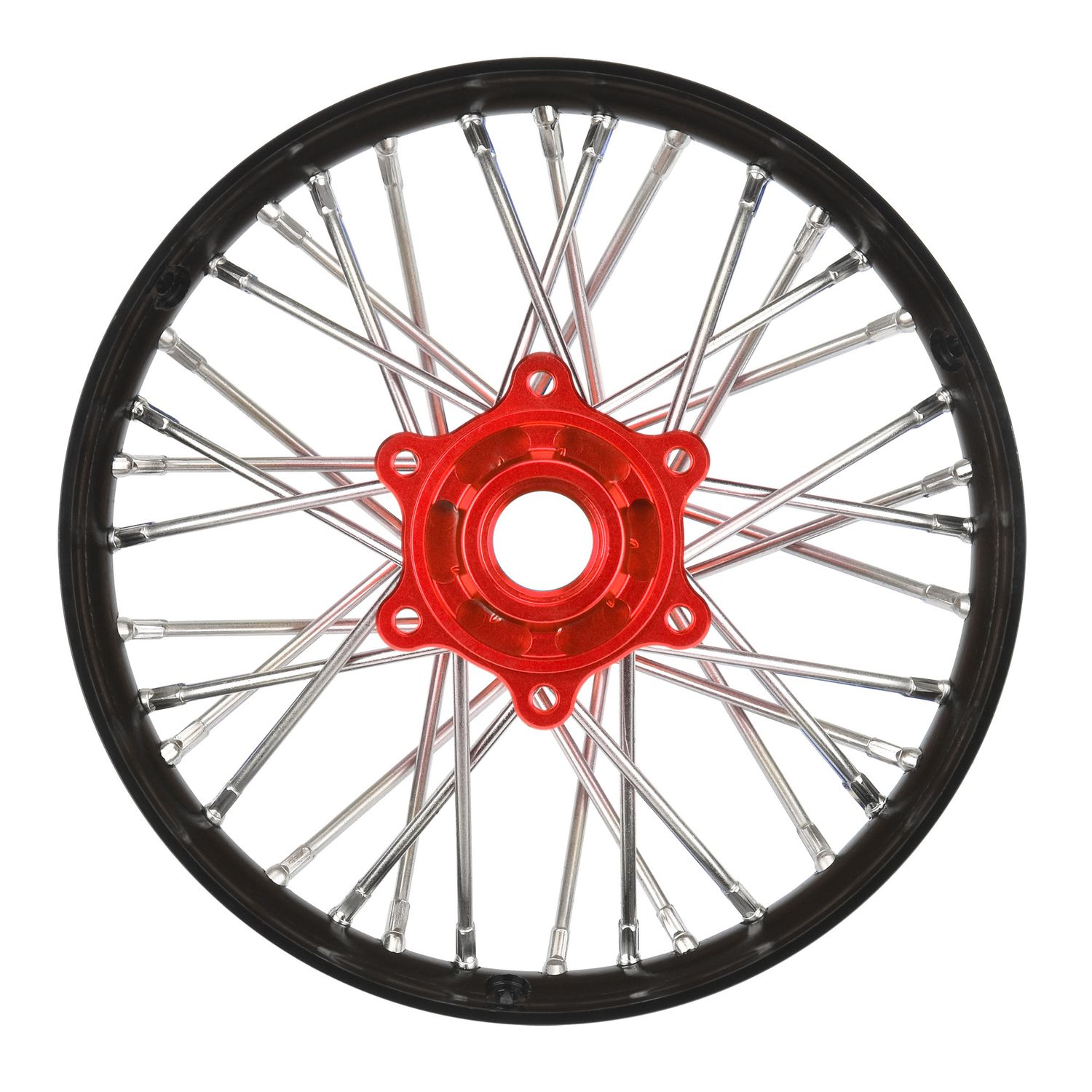 PRO283700T2 1/4 Pro-Spec Aluminum V2 Bead Rear Wheel, Assembled, Black/Red: Promoto-MX