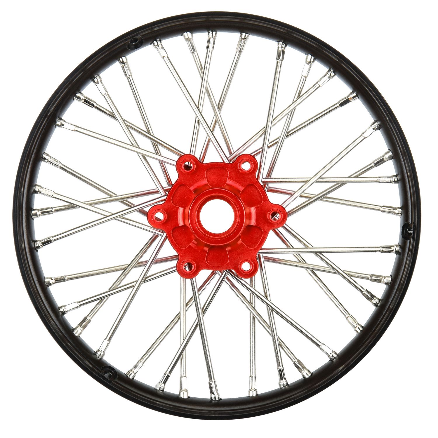 PRO283600T2 1/4 Pro-Spec Aluminum V2 Bead Front Wheel, Assembled, Black/Red: Promoto-MX