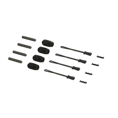 ARA320477 Brace Rod Ends W/Pins And Retainers (4) ARRMA Brace Rod Ends with Pins And Retainers (4)