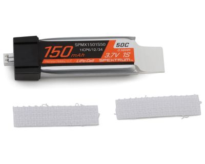 Spektrum 150mAh 1S 50C LiPo Battery: JST PH1.25 Connector