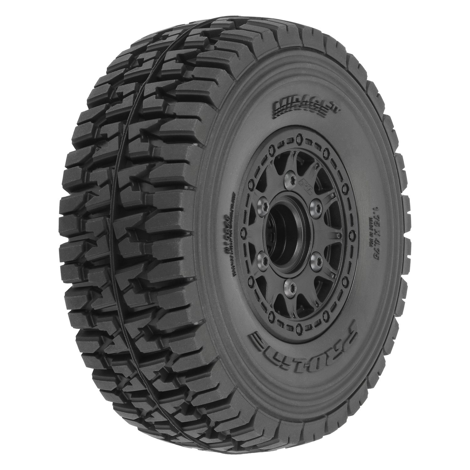 PRO1024811 Mirage TT 2.2"/3.0" BELTED SC Tires Mounted on Raid Black 6x30 Removable Hex (12mm &amp; 14mm) Wheels (2)