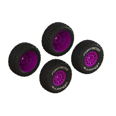 ARA-1570 dBoots 'FORTRESS' Tire Set Glued (Purple) (2 Pairs) ARRMA dBoots 'FORTRESS' Glued Tire Set, Purple (2 Pairs)