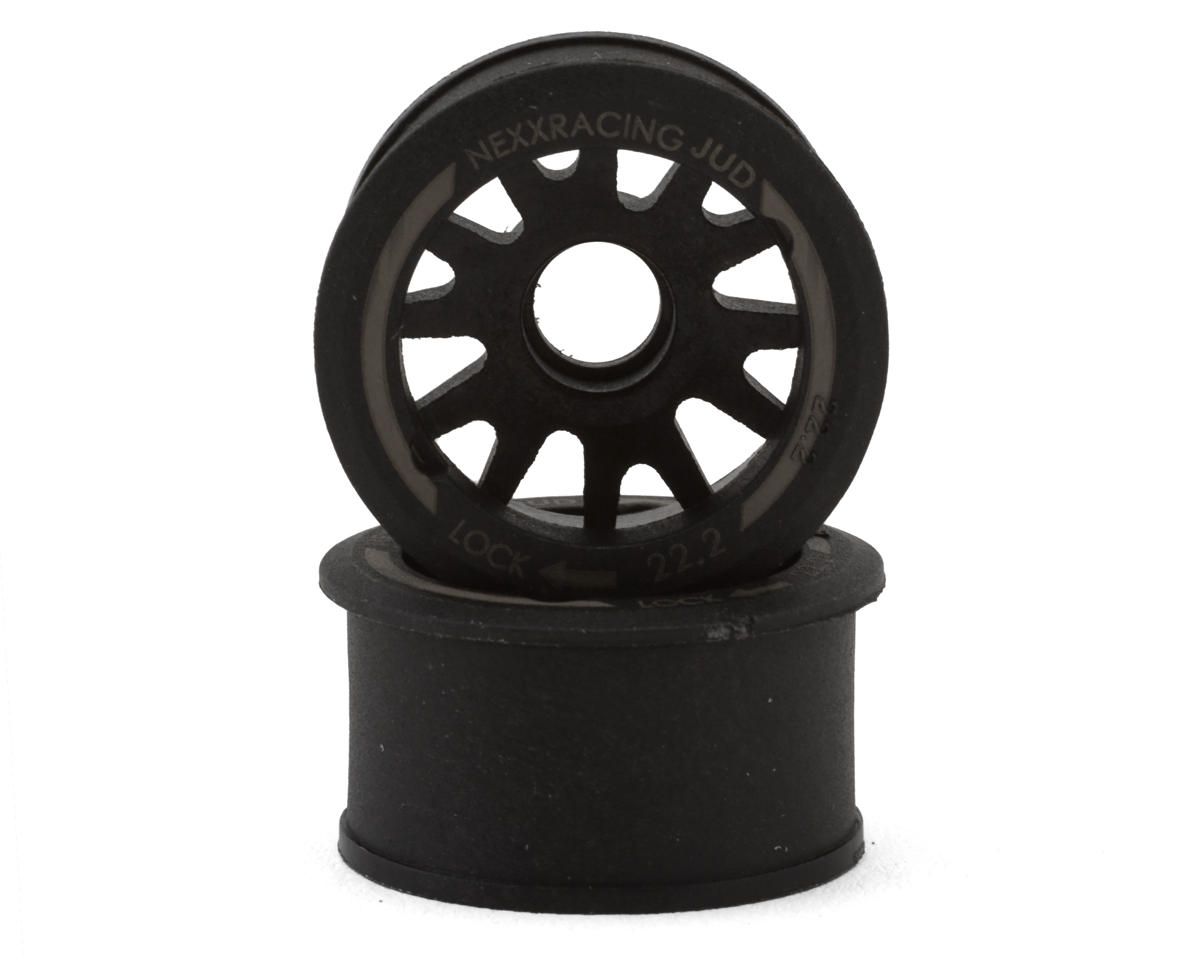 NX-USA-EVO-R-0 NEXX Racing Mini-Z R11 Rear Threaded Side-Wall Carbon-Fiber Rims (0 Offset) (Black) (2)