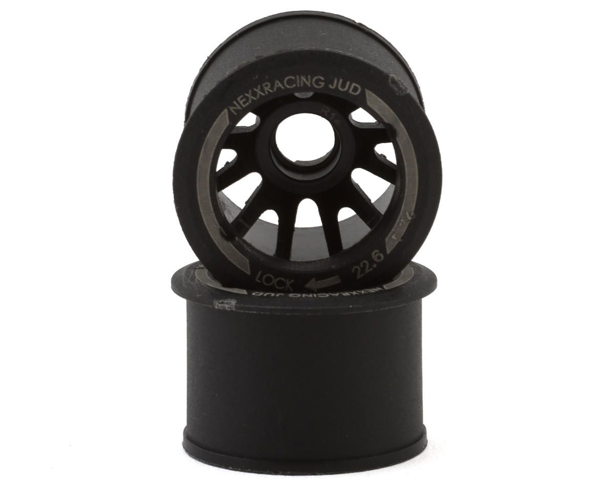 NX-USA-EVO-R14 NEXX Racing Mini-Z R14 Rear Threaded Side-Wall Carbon-Fiber Rims (0 Offset) (Black) (2)