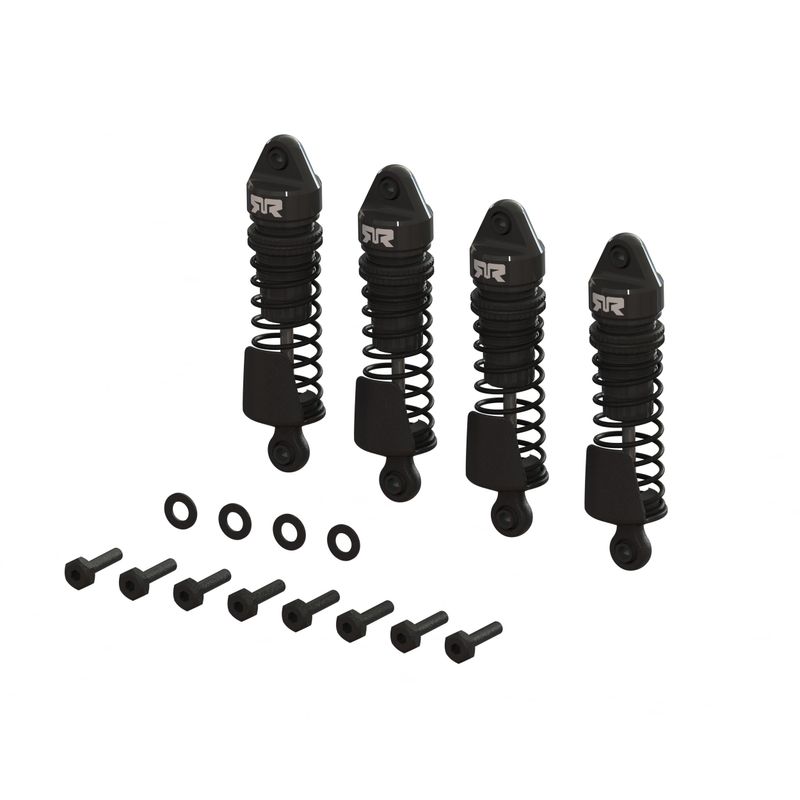 ARRMA Aluminum Shock Set, 58mm Length, 1000 cSt Oil (4), Black: GROM