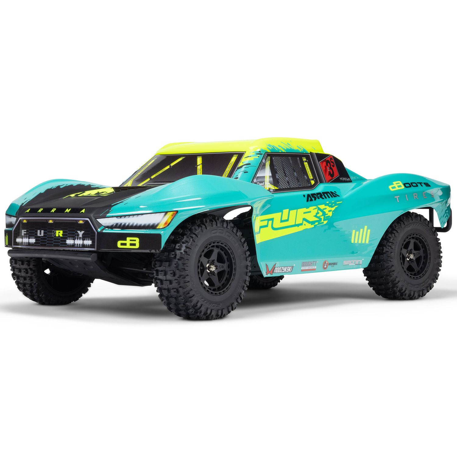 ARA3521T2 1/10 FURY 2wd 223S BLX Brushless Short Course Truck RTR with DSC, Green