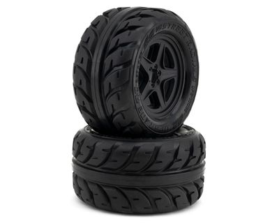 UPG-10005 Low-Pro BELTED Street Radials 2.8" Pre-Mounted On-Road Tires w/5-Star Wheels (2) (17mm/14mm/12mm Hex)