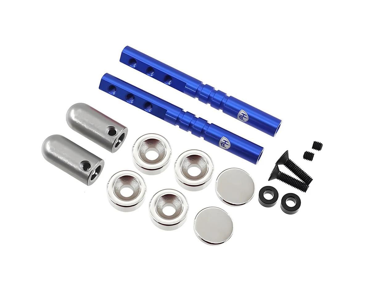 PHB7045B Powerhobby Magnetic Realistic Body Mounts Blue Fits : 1/10 Car / Rock Crawler