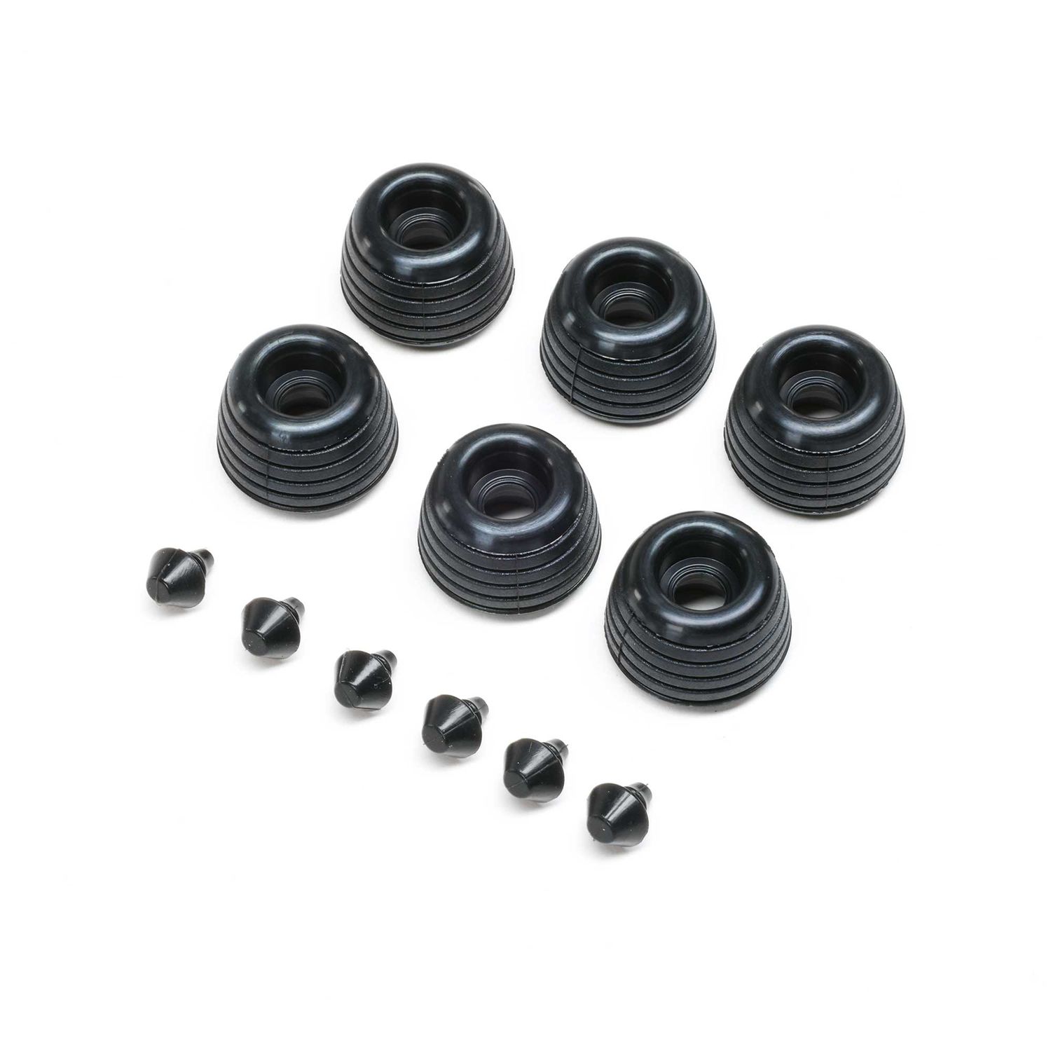 Losi Rubber Lean Bar Wheels &amp; Stops (6): PM-SM/MX