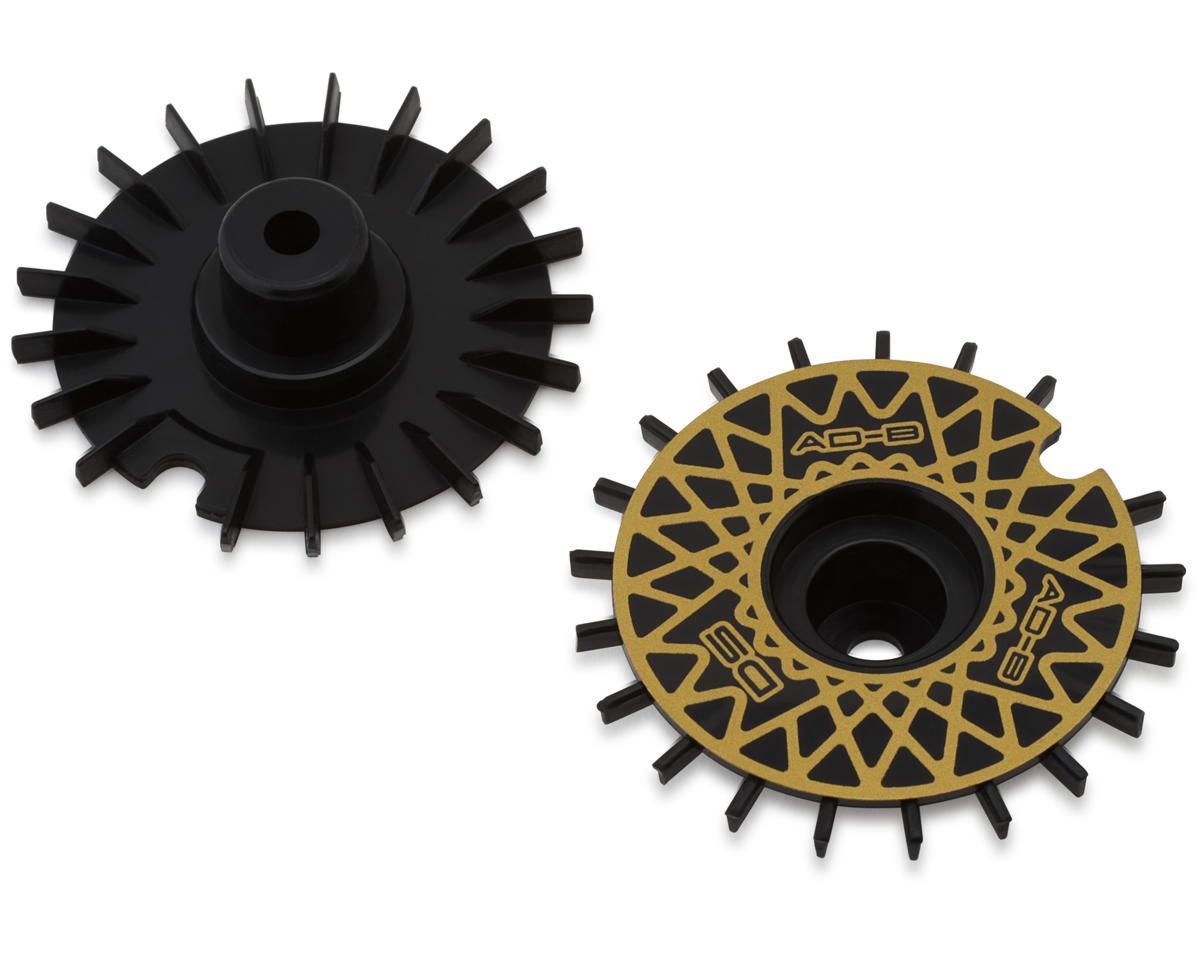 DSC-AD-BB-GDME DS Racing Flat Aero Drift Wheel Covers (Black/Gold Mesh) (2) (Drift Element Wheels)