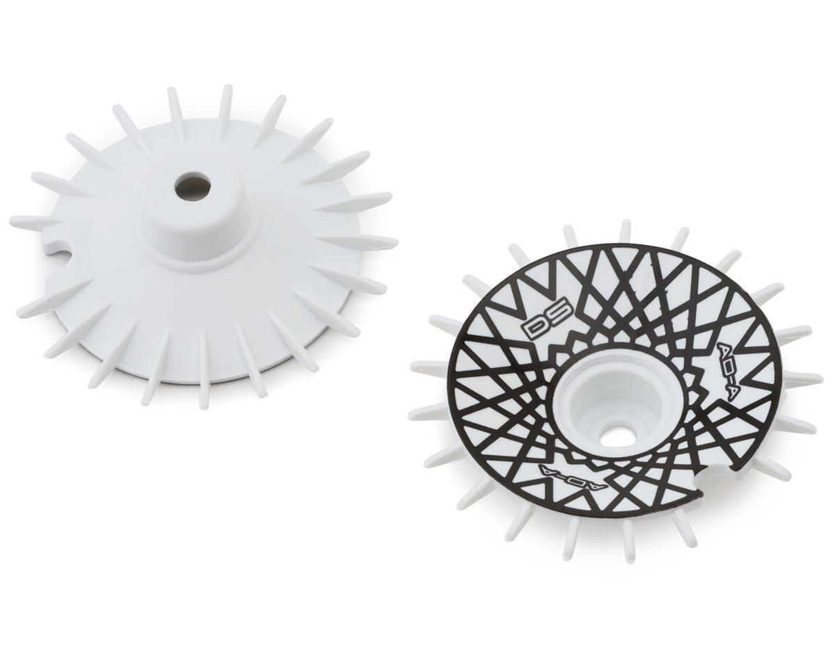 DSC-AD-AW-BME DS Racing Sloped Aero Drift Wheel Covers (White/Black Mesh) (2) (Drift Element Wheels)