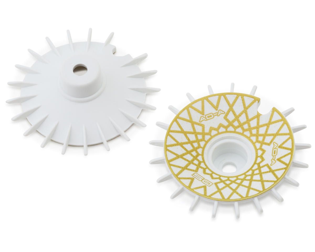 DSC-AD-AW-GDME DS Racing Sloped Aero Drift Wheel Covers (White/Gold Mesh) (2) (Drift Element Wheels)