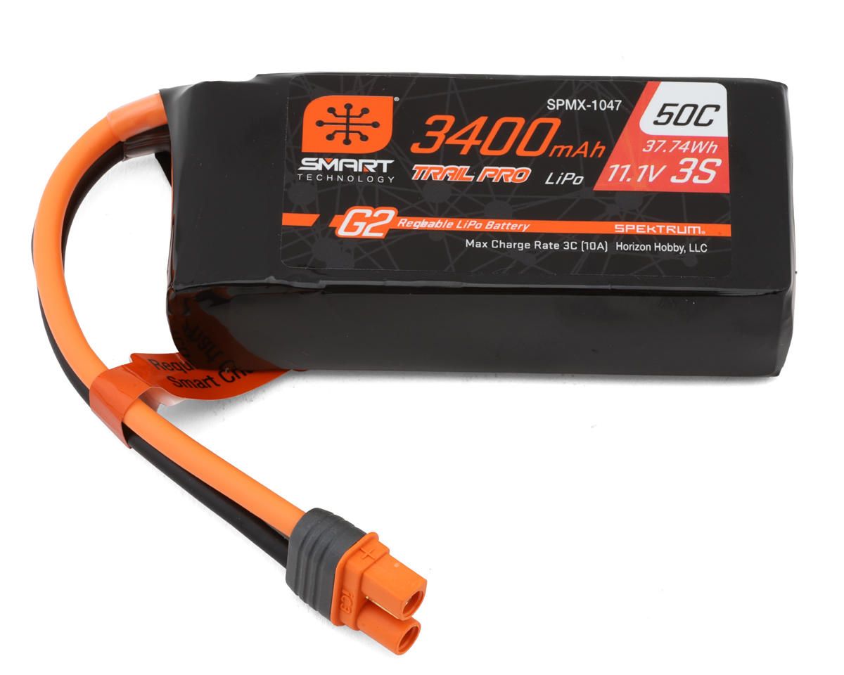 Spektrum Smart G2 Trail Pro 3400mAh 3S 11.1V 50C LiPo w/ IC3