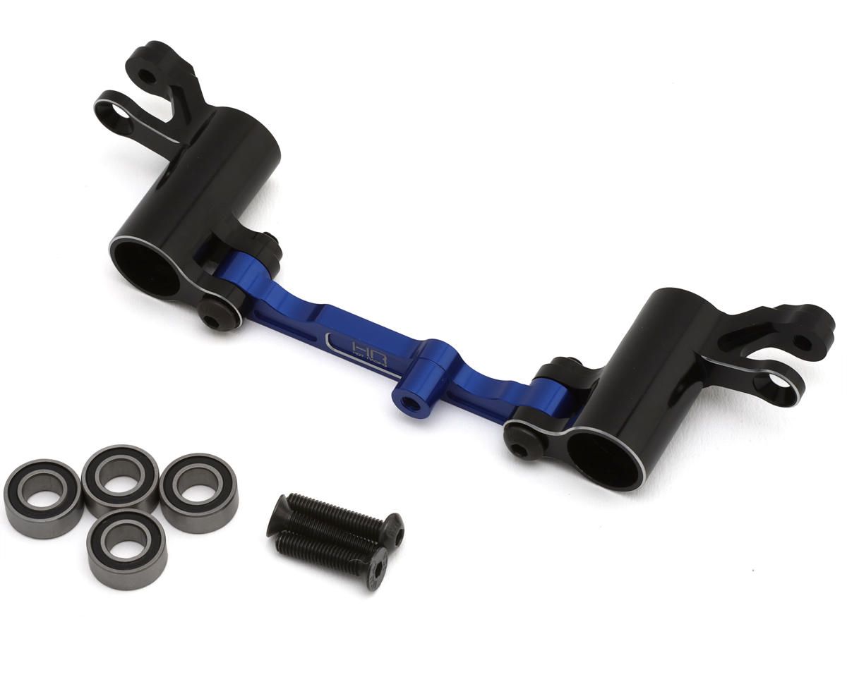 MMX48X01 Hot Racing Aluminum Bearing Steering Bellcrank Set for Traxxas® Mini Maxx® (Black/Blue)