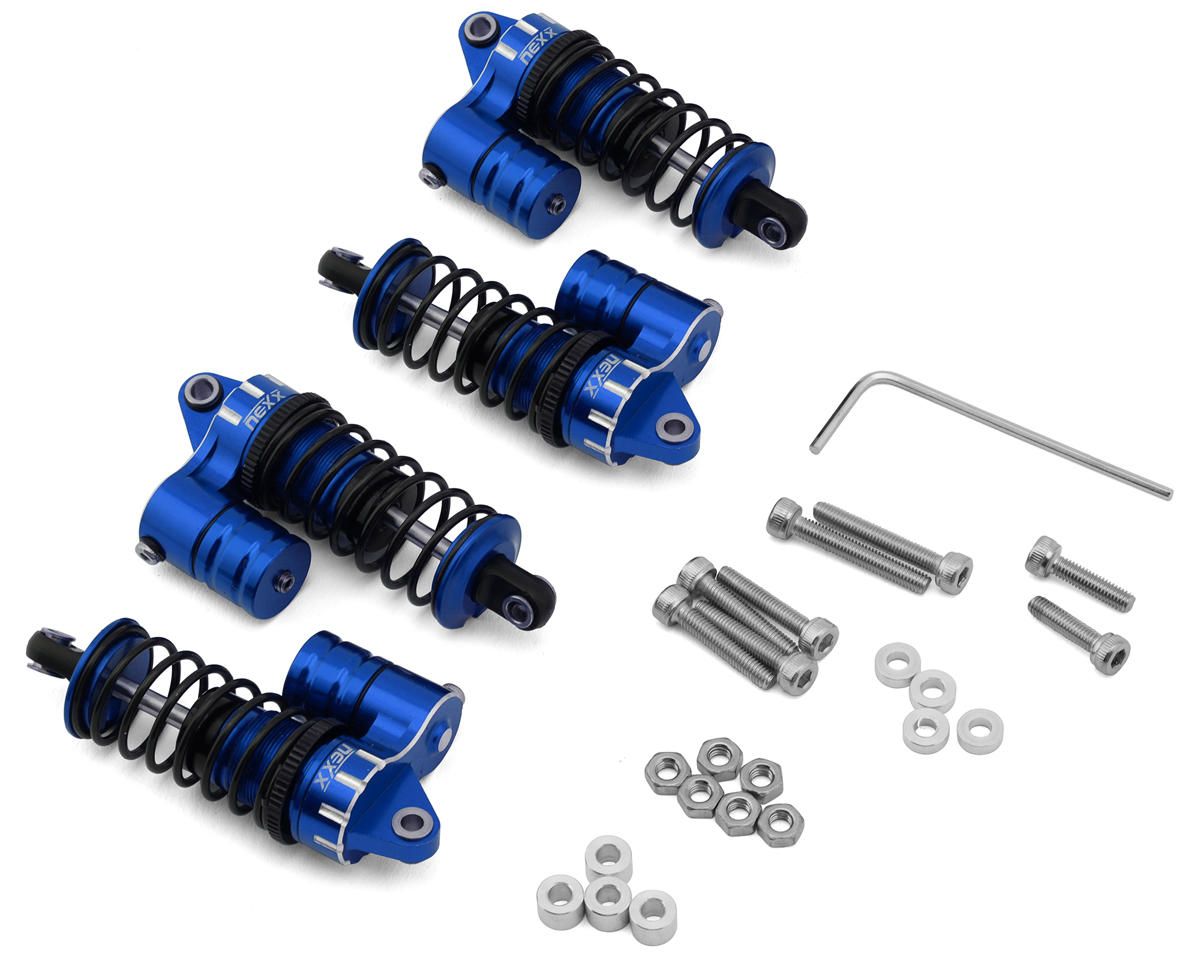 NX-468-BL NEXX Racing MST RMX 2.5 56mm Aluminum Oil-Filled Threaded Reservoir Shocks (Blue) (4)
