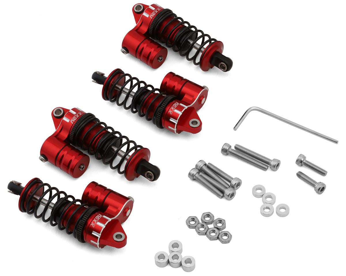 NX-468-R NEXX Racing MST RMX 2.5 56mm Aluminum Oil-Filled Threaded Reservoir Shocks (Red) (4)