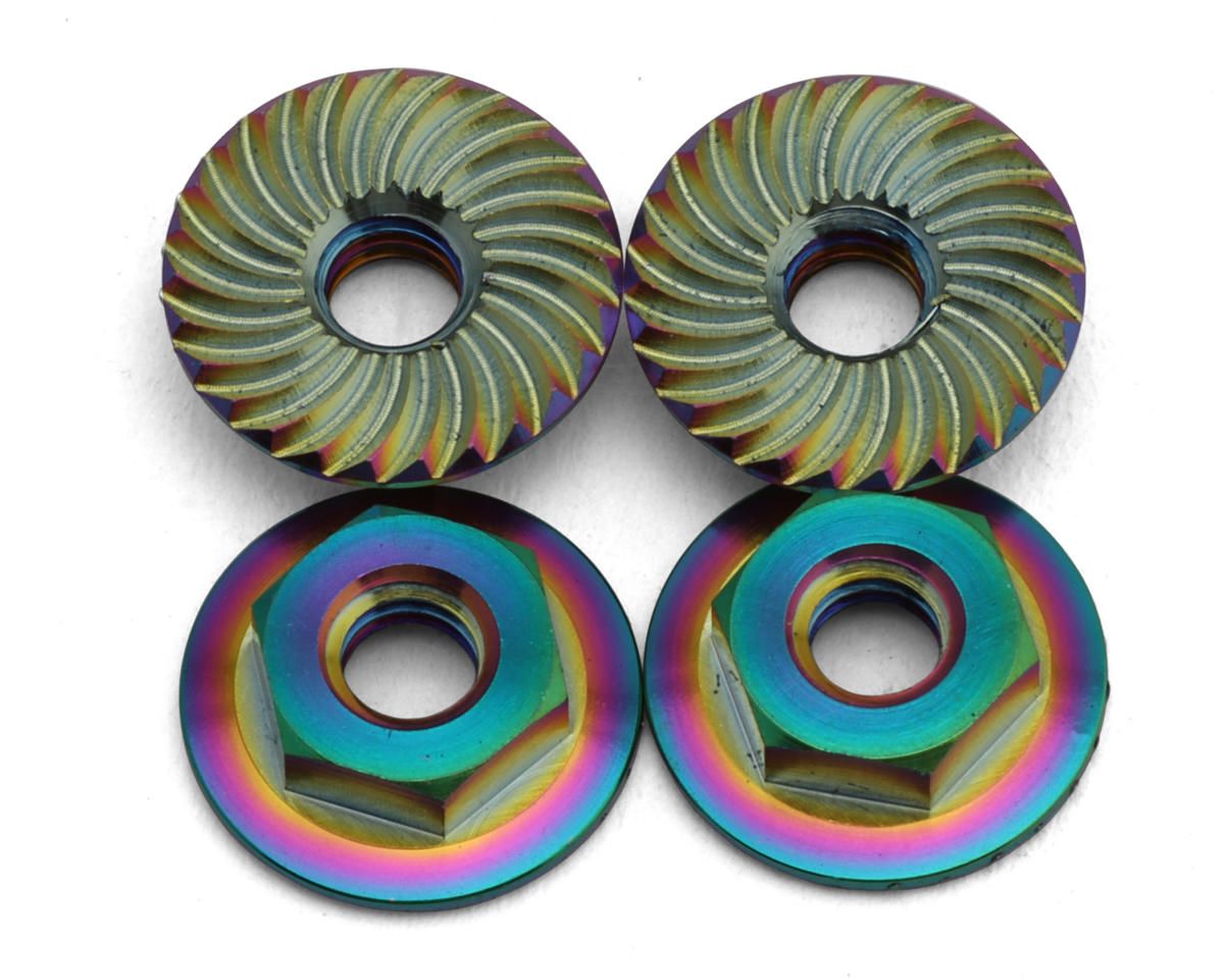 JT12181 J&amp;T Bearing Co. Titanium 4mm Surelock Wheel Nuts (Oil Slick)
