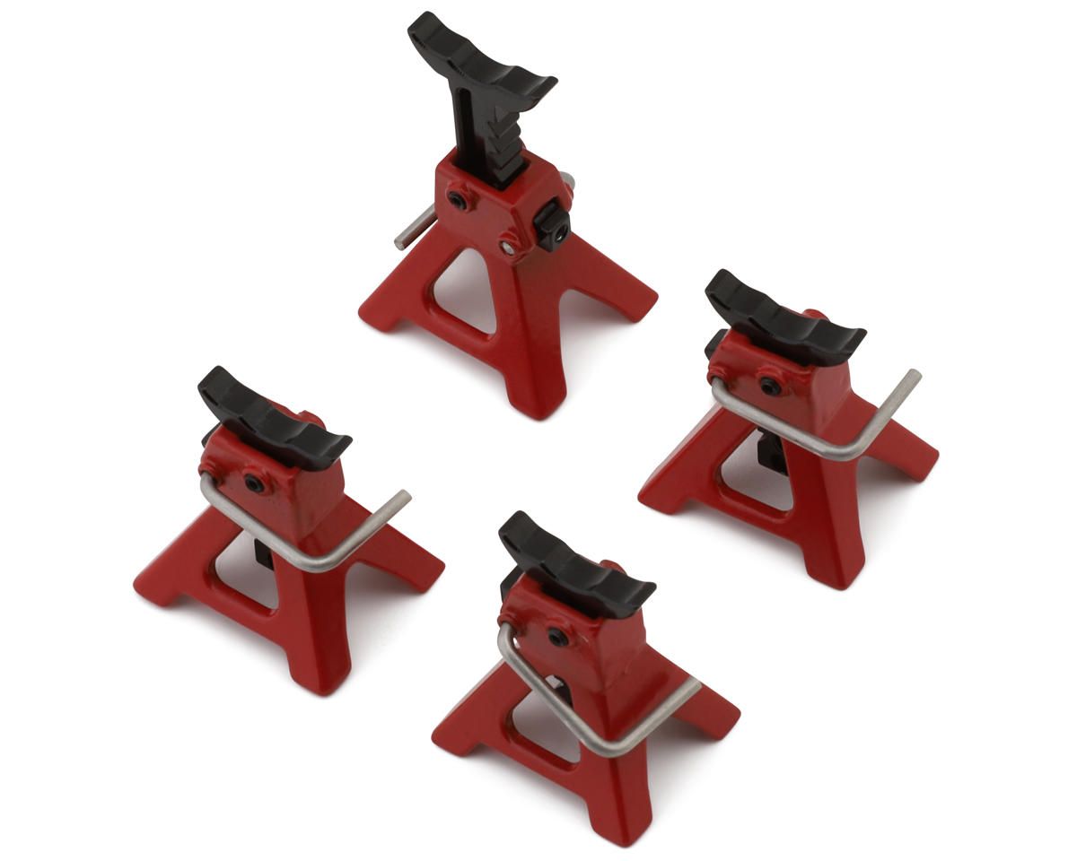 YA-0725RD Yeah Racing 1/18 &amp; 1/24 Micro Crawler Scale Adjustable Height 3 Ton Jack (Red) (4)