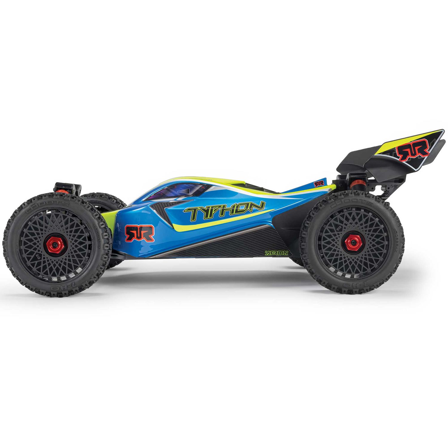 ARA4206V4T1 1/8 TYPHON 4X4 RTR Brushed Buggy, Blue