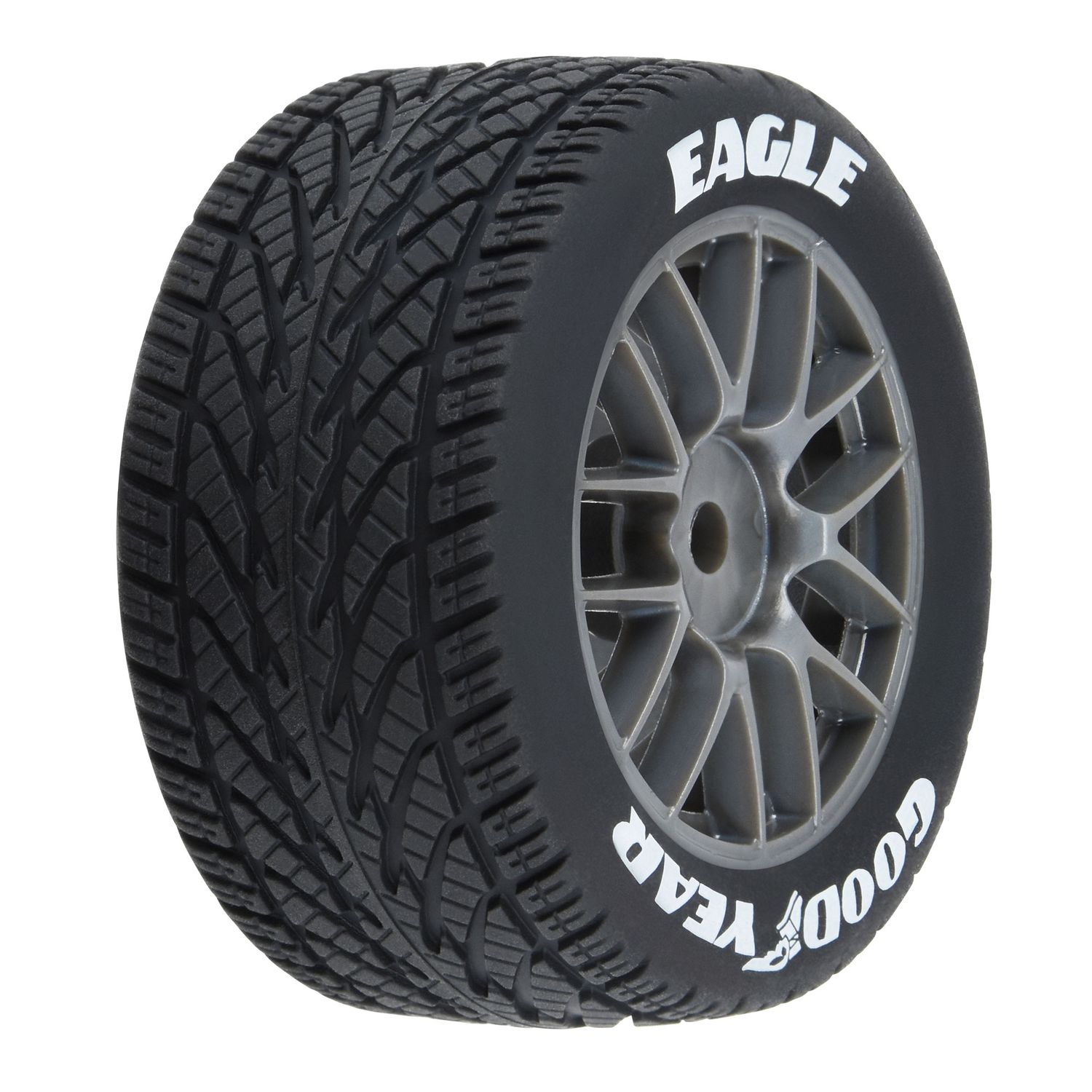 PRO1028310  Goodyear Eagle Rain Tire F/R MTD Gray for Losi NASCAR Racecar (4)