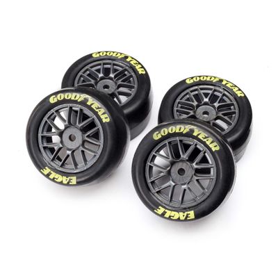 Losi Goodyear Eagle Mounted Tires, Soft (4): NASCAR