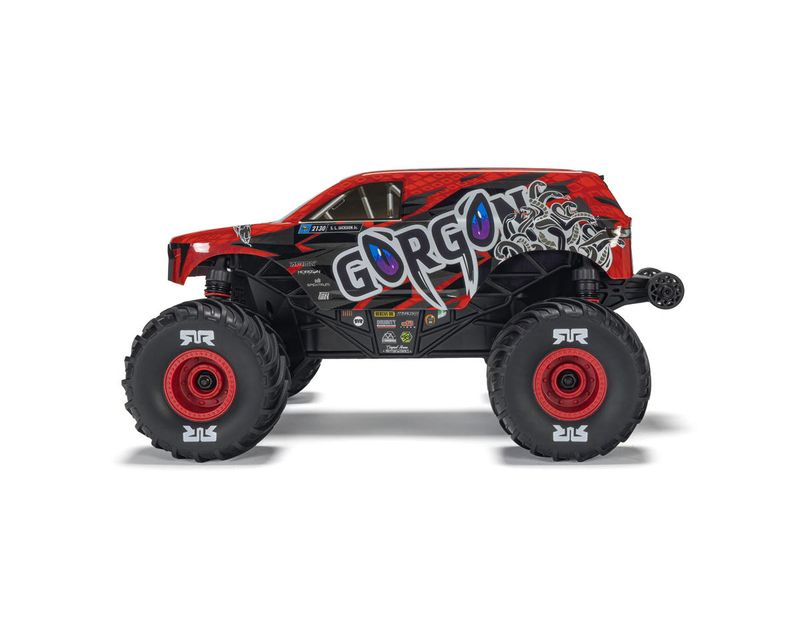ARA2130T2 1/16 GORGON GROM 4X4 RTR Brushed Monster Truck (Battery &amp; Charger Included), Red