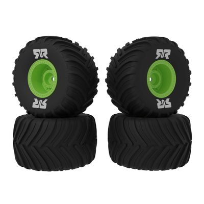 ARA-2610 dBoots Chevron MT Tire Set Glued (Green) (2 Pairs) - GROM ARRMA dBoots Chevron MT Tire Set Glued, Green (2 Pairs): GROM