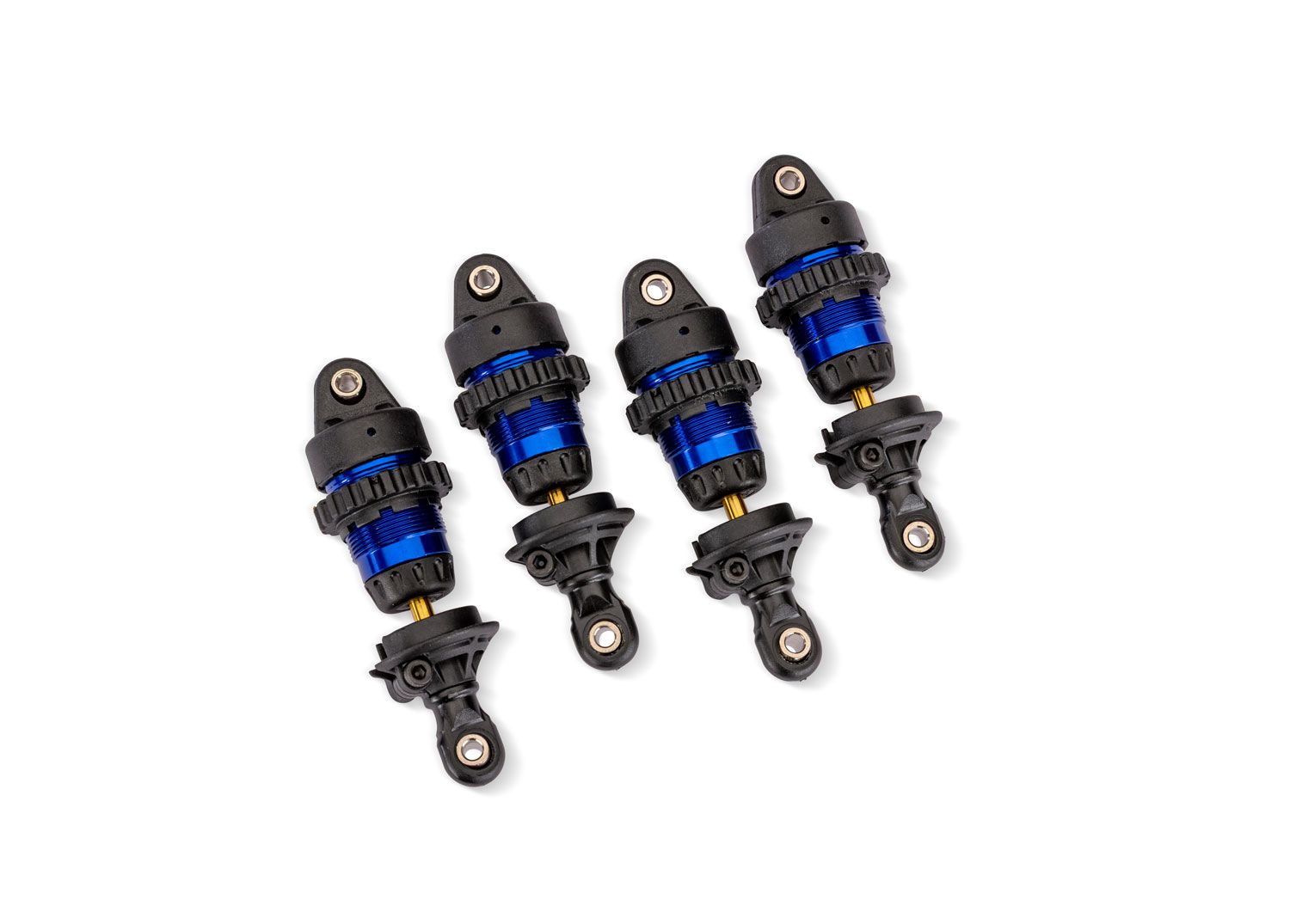 10865-BLUE  Blue Aluminum Mini GTR Short Shocks (4)