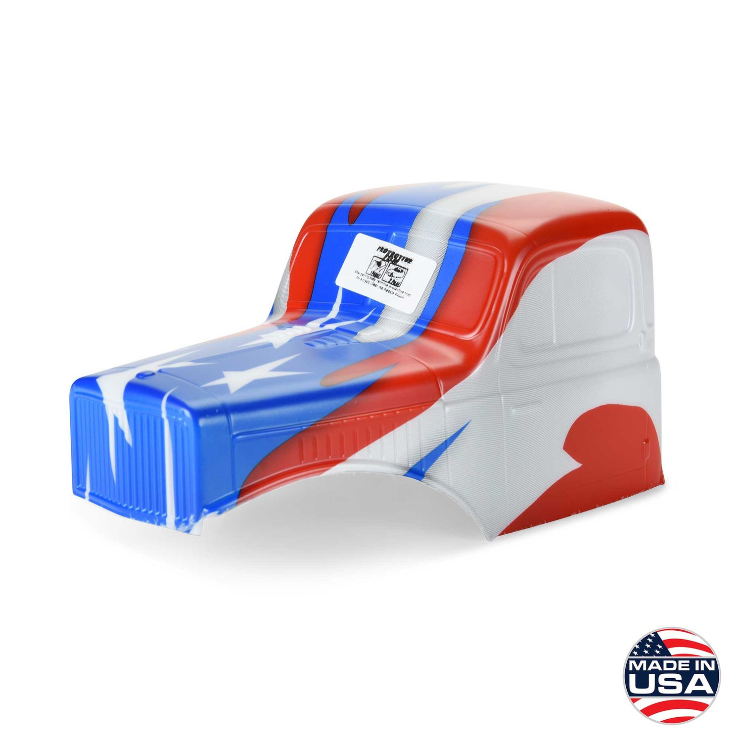 PRO360622 	Limited Edition Pre-Cut/Pre-Painted Comp Wagon Cab-Only Stars and Stripes (Blue/Red/White) Body for 12.3" (313mm) Wheelbase Crawlers