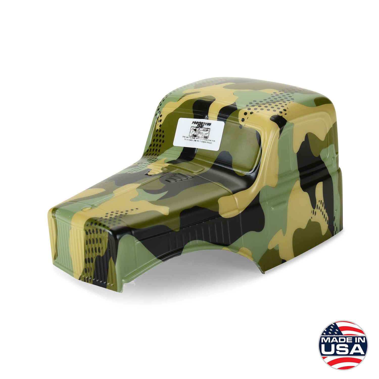 PRO360620 Limited Edition Pre-Cut/Pre-Painted Comp Wagon Cab-Only Camouflage (Green/Tan) Body for 12.3" (313mm) Wheelbase Crawlers