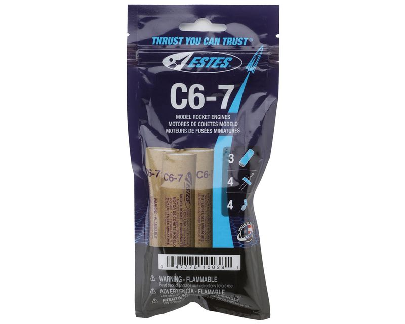 EST10038 	 Estes C6-7 Bagged Rocket Engines (3)