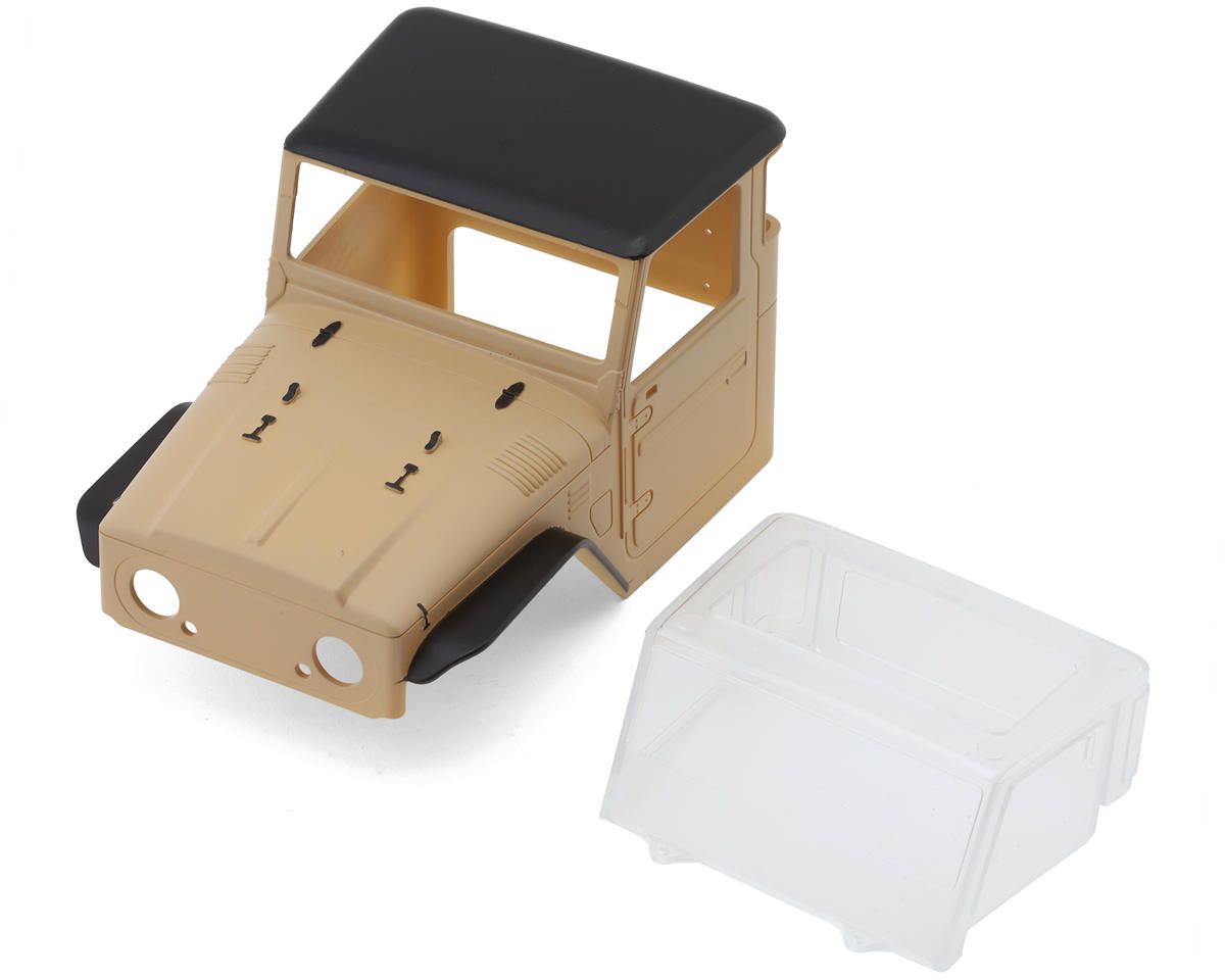 IR40-YE Injora IR40 Half Truck Hard Pre-Painted Body Set for Traxxas® TRX-4M® (Tan) (Defender®/Bronco®) w/Bed Rack &amp; LED Lights