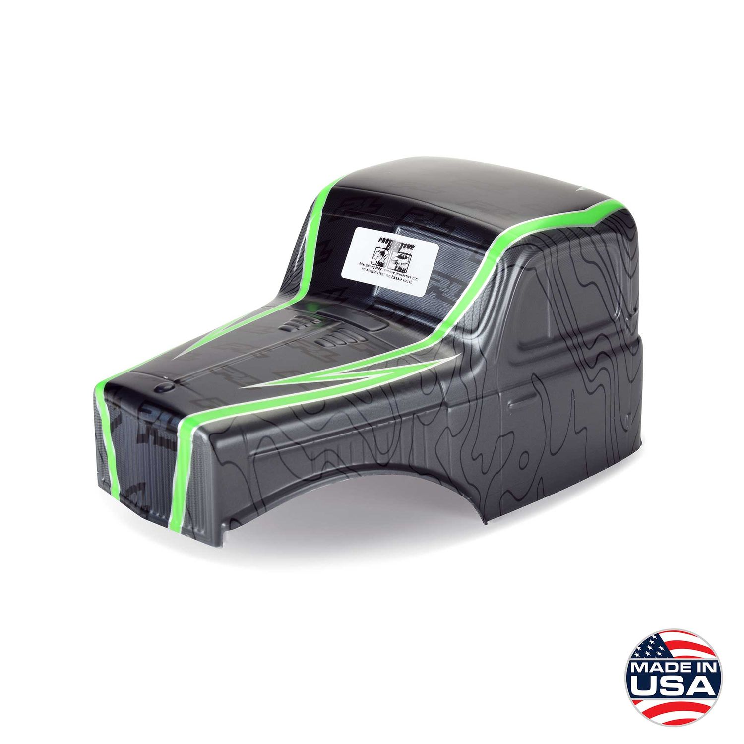 PRO360621 Limited Edition Pre-Cut/Pre-Painted Comp Wagon Cab-Only Topo (Gray/Green) Body for 12.3" (313mm) Wheelbase Crawlers