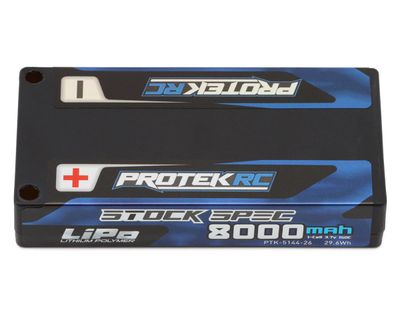 PTK-5144-26 ProTek RC 1S 150C Low IR Si-Graphene "Stock Spec" Shorty LiPo Battery (3.7V/8000mAh) w/5mm Connectors (ROAR Approved)