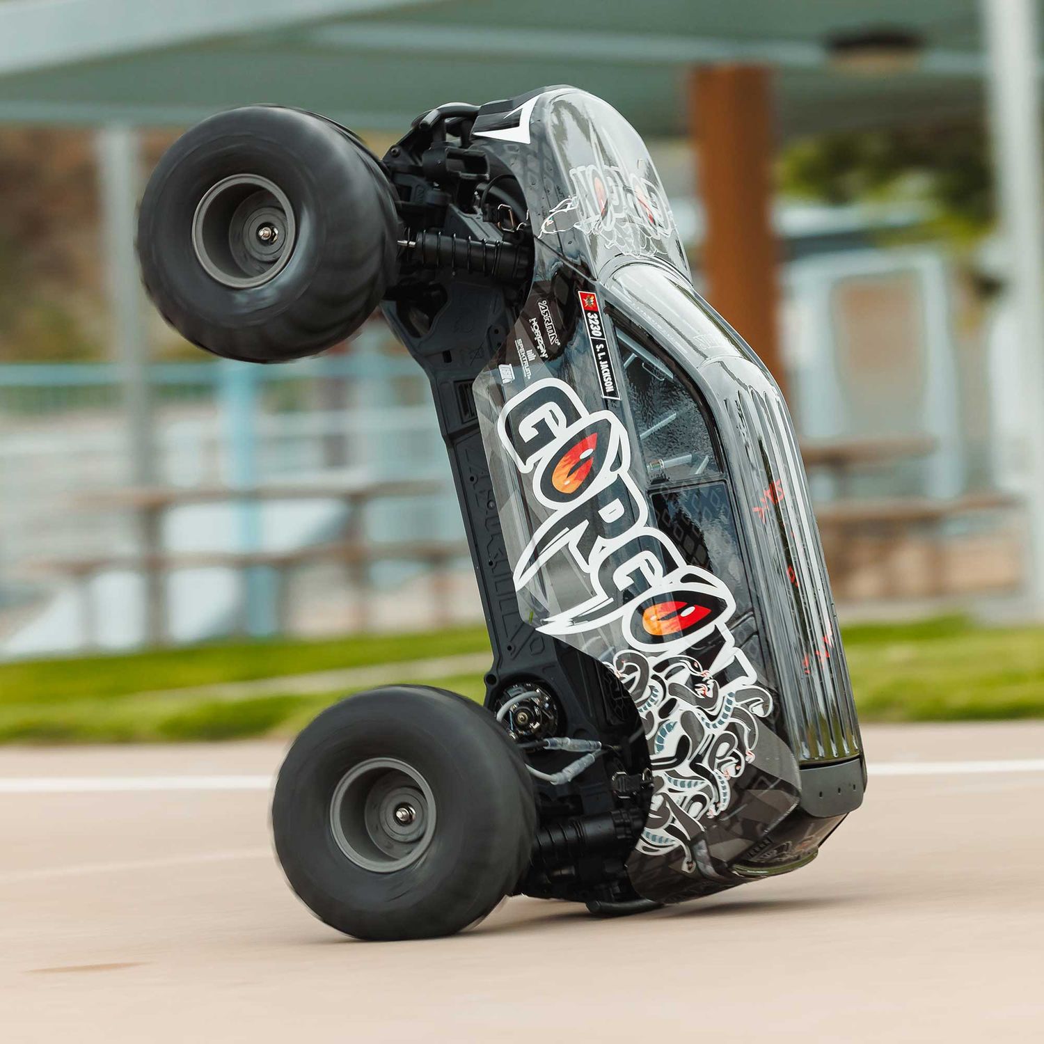 ARA3230ST3 1/10 GORGON 2WD RTR Brushed Monster Truck (Battery &amp; Charger Included), Gun Metal