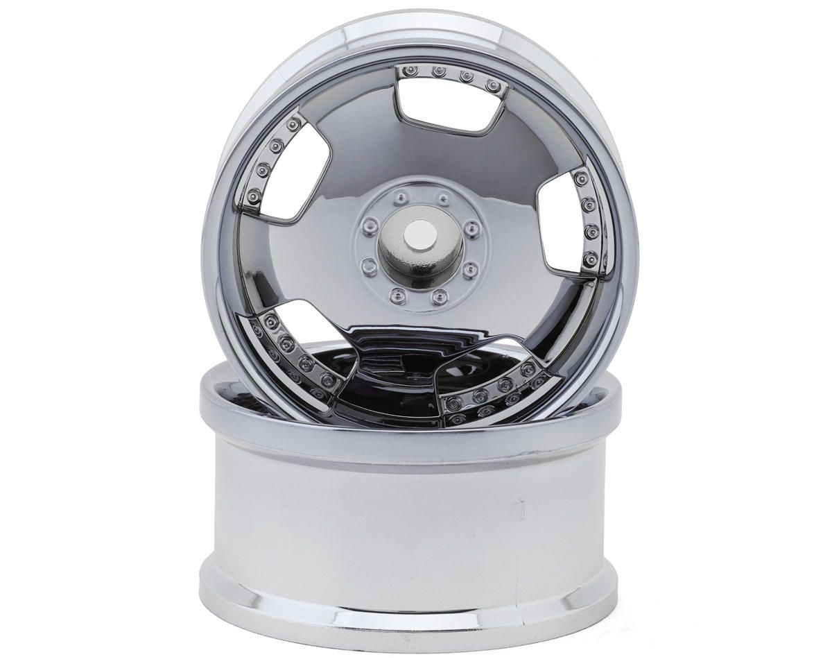HG-20228 Hayashi Garage Euro VIP Dish Style 1/10 Drift Wheels (Chrome) (2) (8mm Offset) w/12mm Hex
