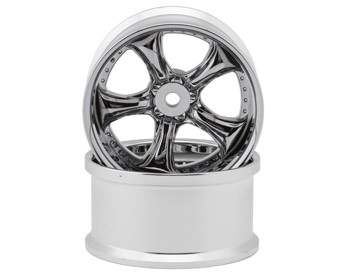 * LW-0906C LAB Work Vs KF 1/10 Drift Wheels (Chrome) (2) (6mm Offset) w/12mm Hex