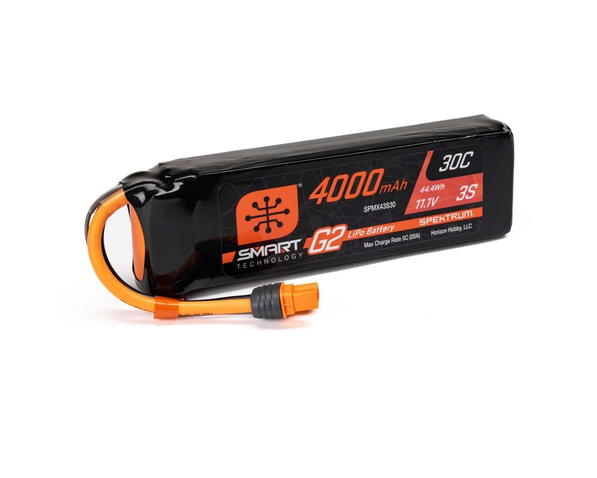 Spektrum 4000mAh 3S 11.1V Smart G2 LiPo Battery 30C; IC3