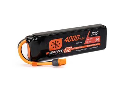 Spektrum 4000mAh 3S 11.1V Smart G2 LiPo Battery 30C; IC3
